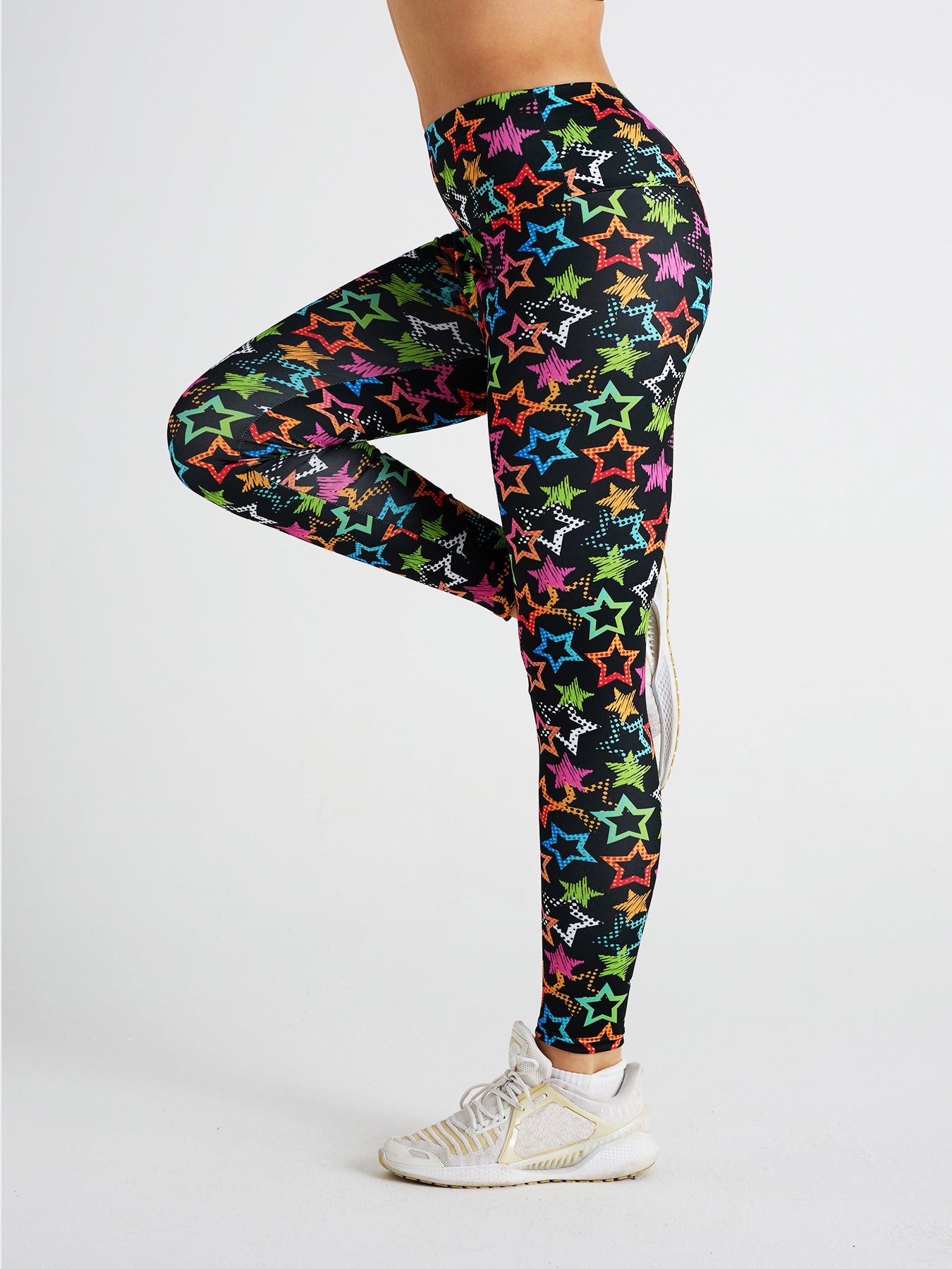 Star Print High Waist Sports Fitness Yoga Pants