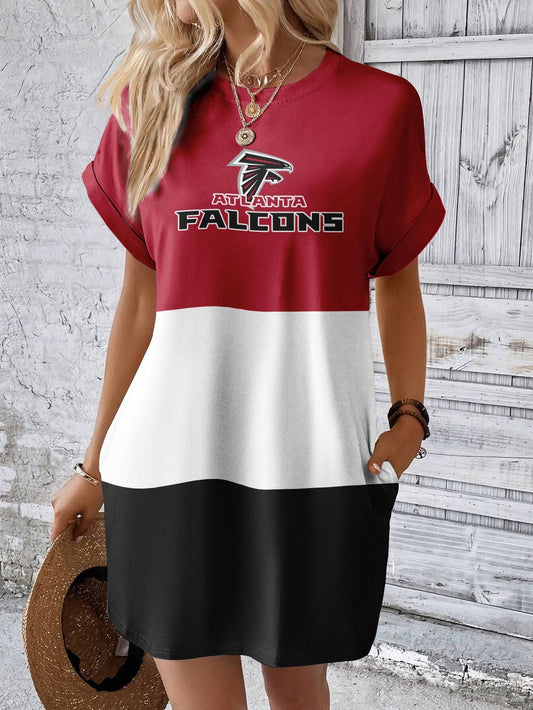Atlanta Falcons Stylish Team Print Crew Neck Dress