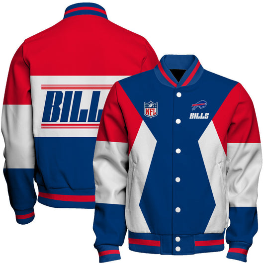 Buffalo Bills Printed Team Color-block Single-layer Thin Stand-collar Jacket