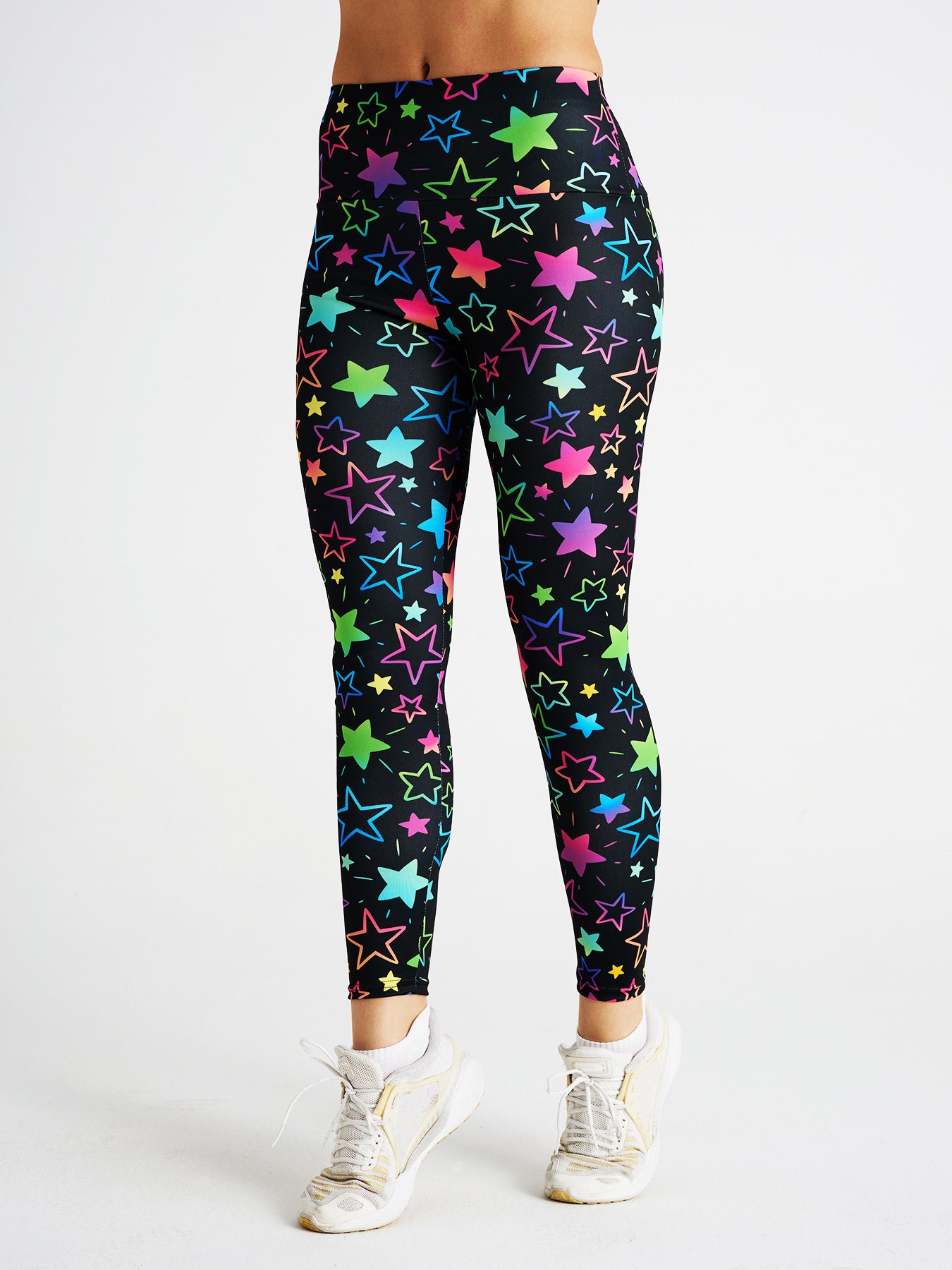 Cartoon Star Print High Waist Sports Fitness Yoga Pants