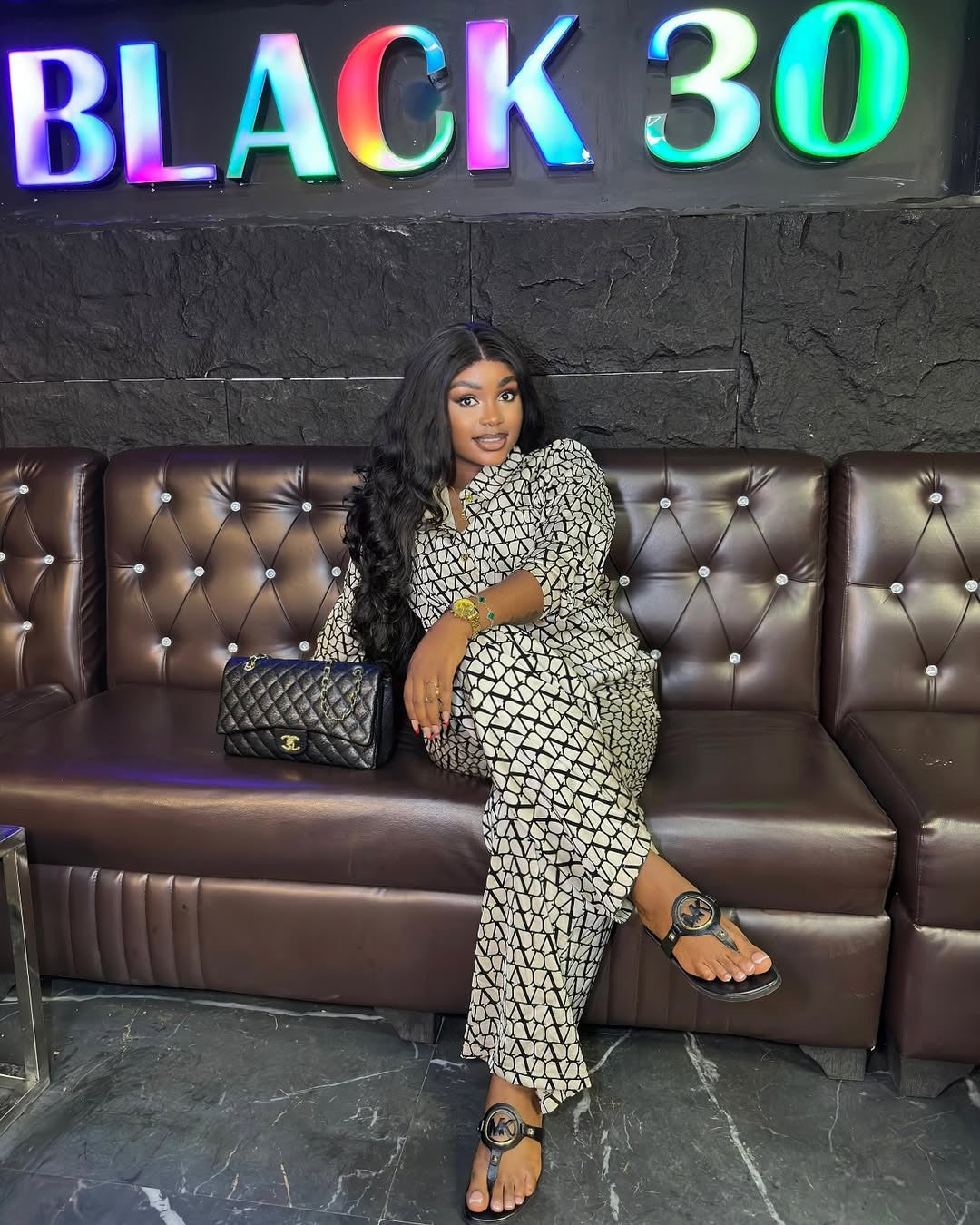 New Long-sleeved Printed Collared Shirt and Casual Wide-leg Trousers Two-piece Set