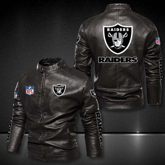 Las Vegas Raiders Vintage Distressed Leather Jacket
