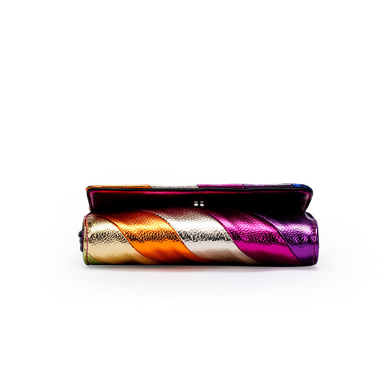 Rainbow Stitching Mobile Phone Shoulder Crossbody Bag