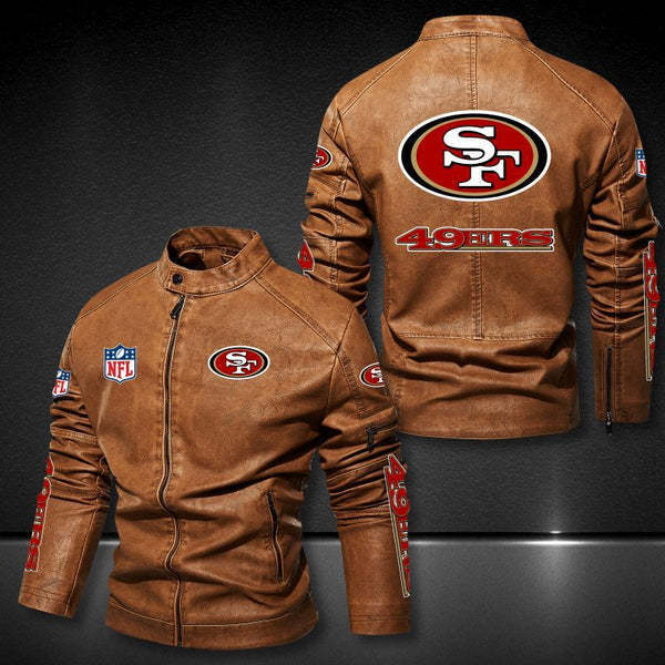 San Francisco 49ers Vintage Distressed Leather Jacket