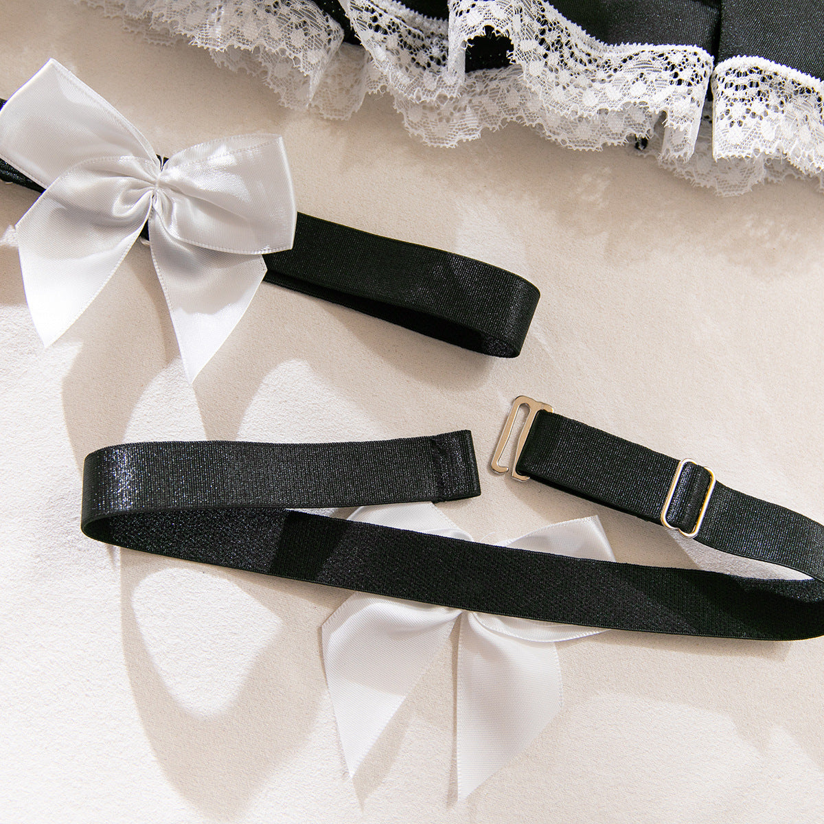 Cute Dress-up Strap Cross-hanging Sexy Bra Set 4-piece Set