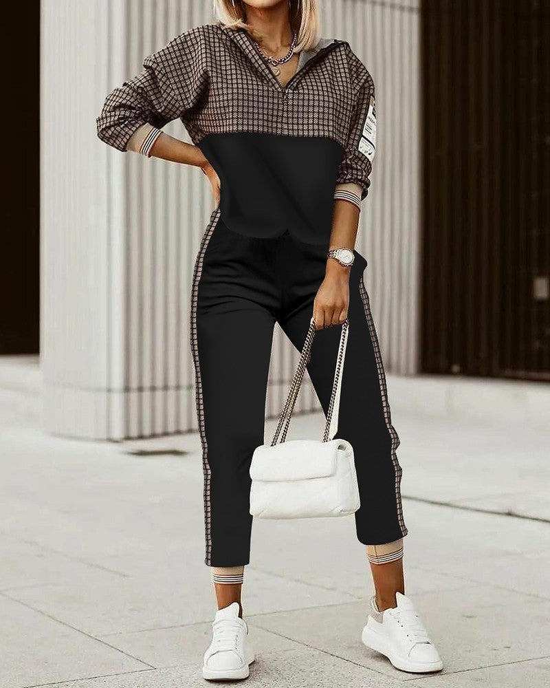 Popular Printed High-Quality Long-Sleeved Sweater and Pants Set