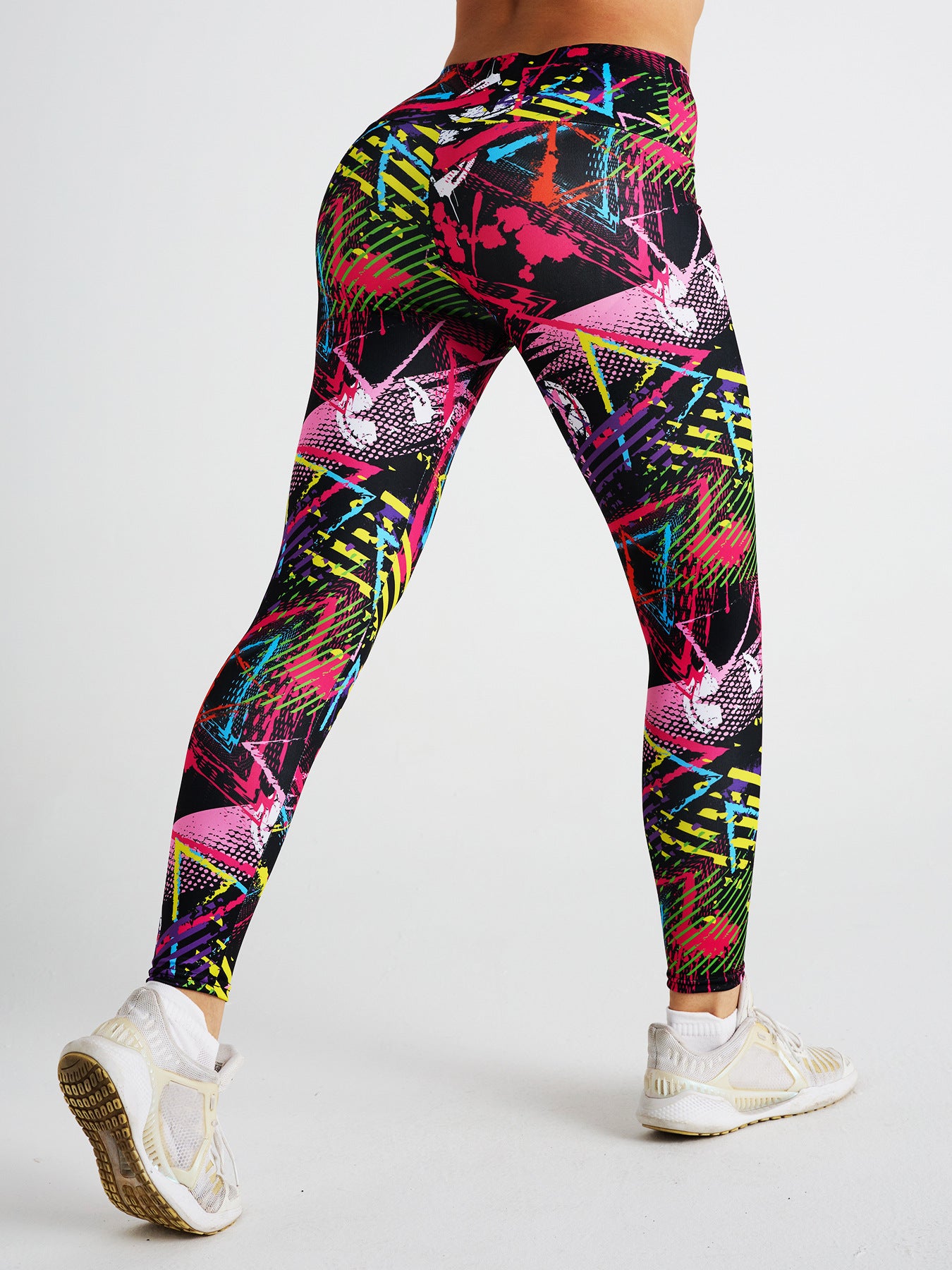 Abstract Graffiti Print High Waist Sports Fitness Yoga Pants