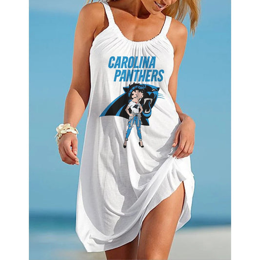Carolina Panthers 3D Digital Printed Suspender Dress