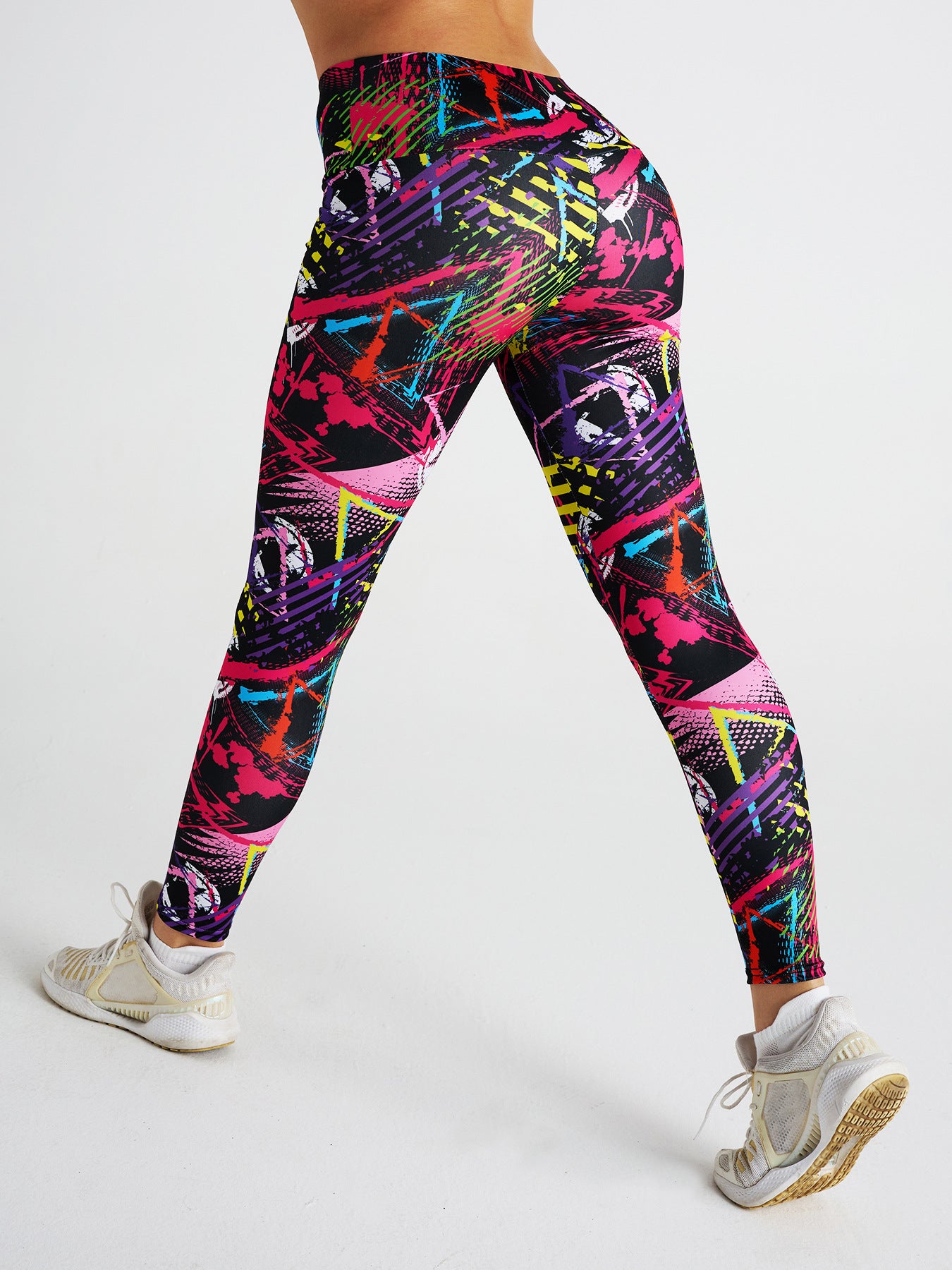 Abstract Graffiti Print High Waist Sports Fitness Yoga Pants