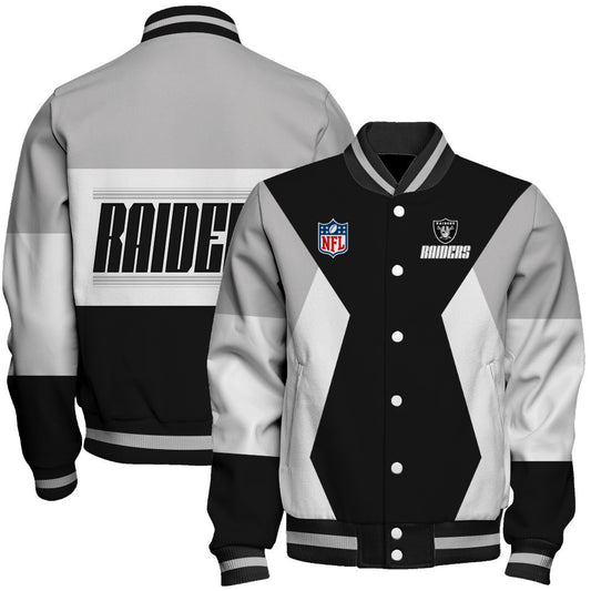 Las Vegas Raiders Printed Team Color-block Single-layer Thin Stand-collar Jacket