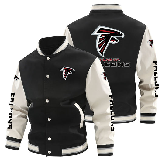 Atlanta Falcons Printed Sporty Loose-fit Baseball Jacket