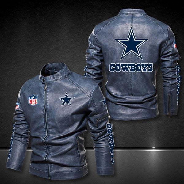Dallas Cowboys Vintage Distressed Leather Jacket