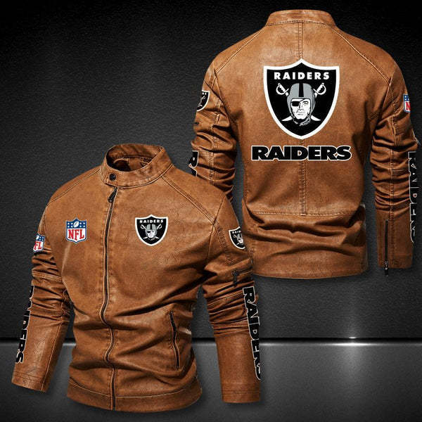 Las Vegas Raiders Vintage Distressed Leather Jacket