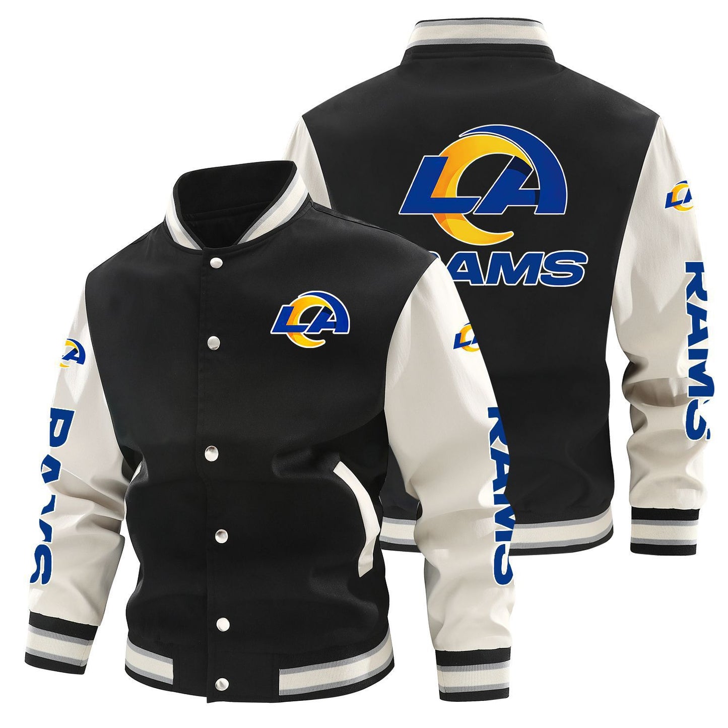 Los Angeles Rams Printed Sporty Loose-fit Baseball Jacket