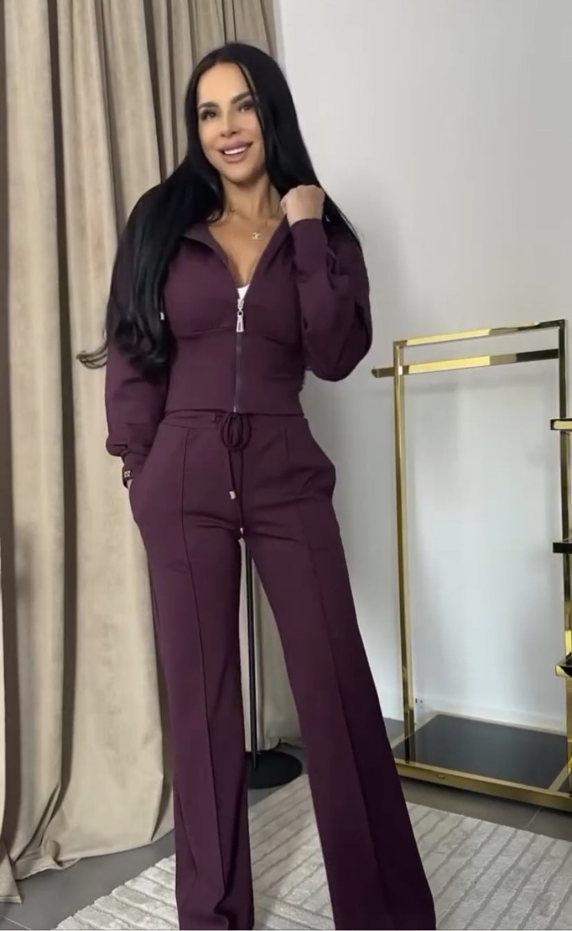 Casual Long-sleeved Slim-fit Short Hooded Suit