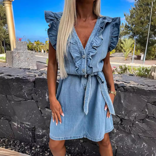 Fashion Casual Sleeveless Loose Denim Dress