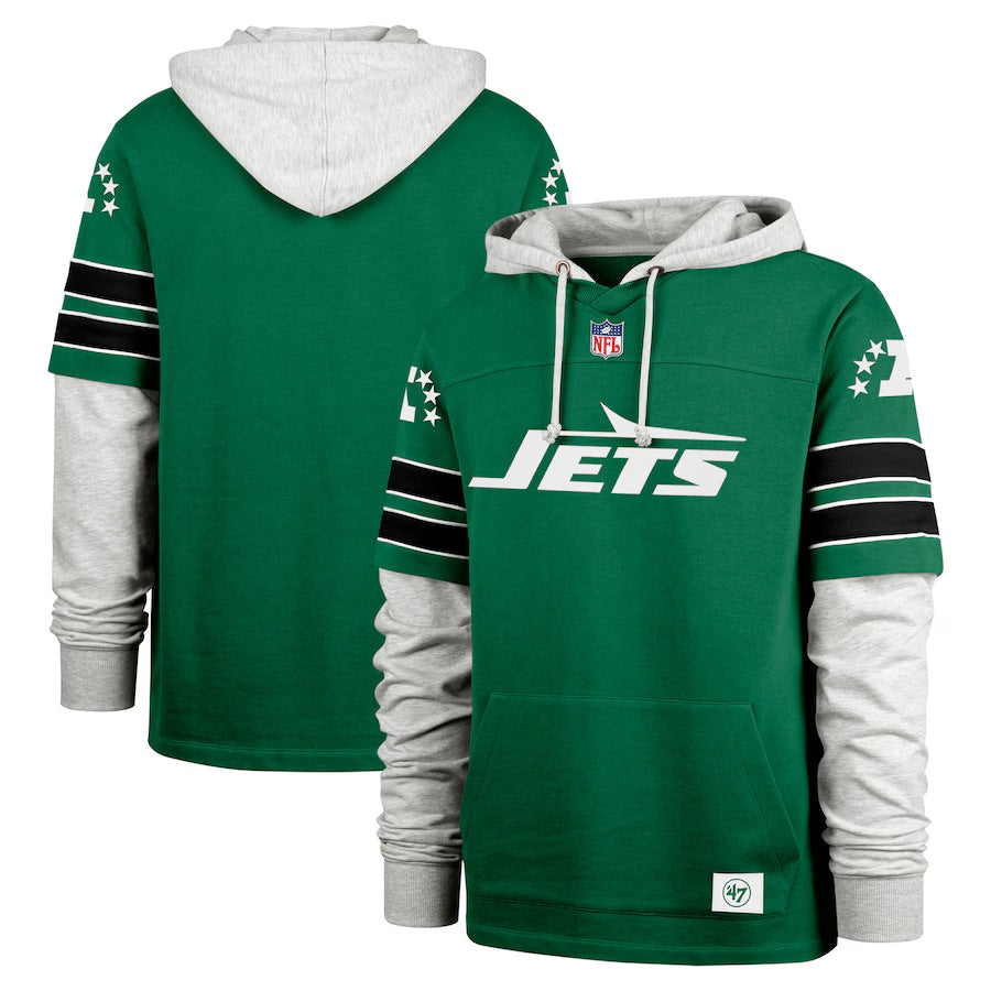 New York Jets Casual Sports Fake Two-piece Hoodie