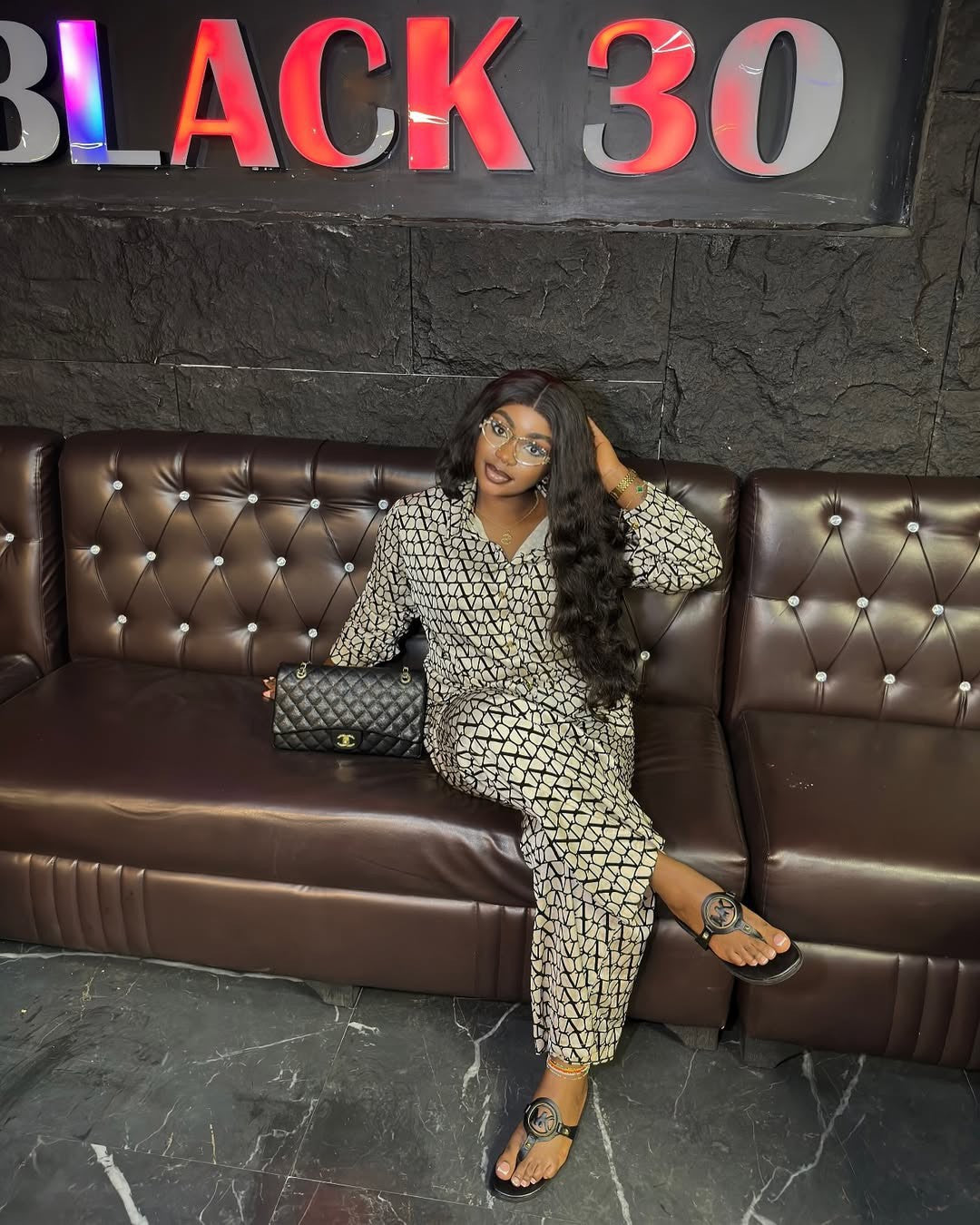 New Long-sleeved Printed Collared Shirt and Casual Wide-leg Trousers Two-piece Set
