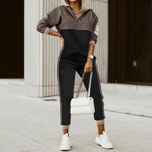 Popular Printed High-Quality Long-Sleeved Sweater and Pants Set