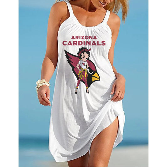 Arizona Cardinals 3D Digital Printed Suspender Dress