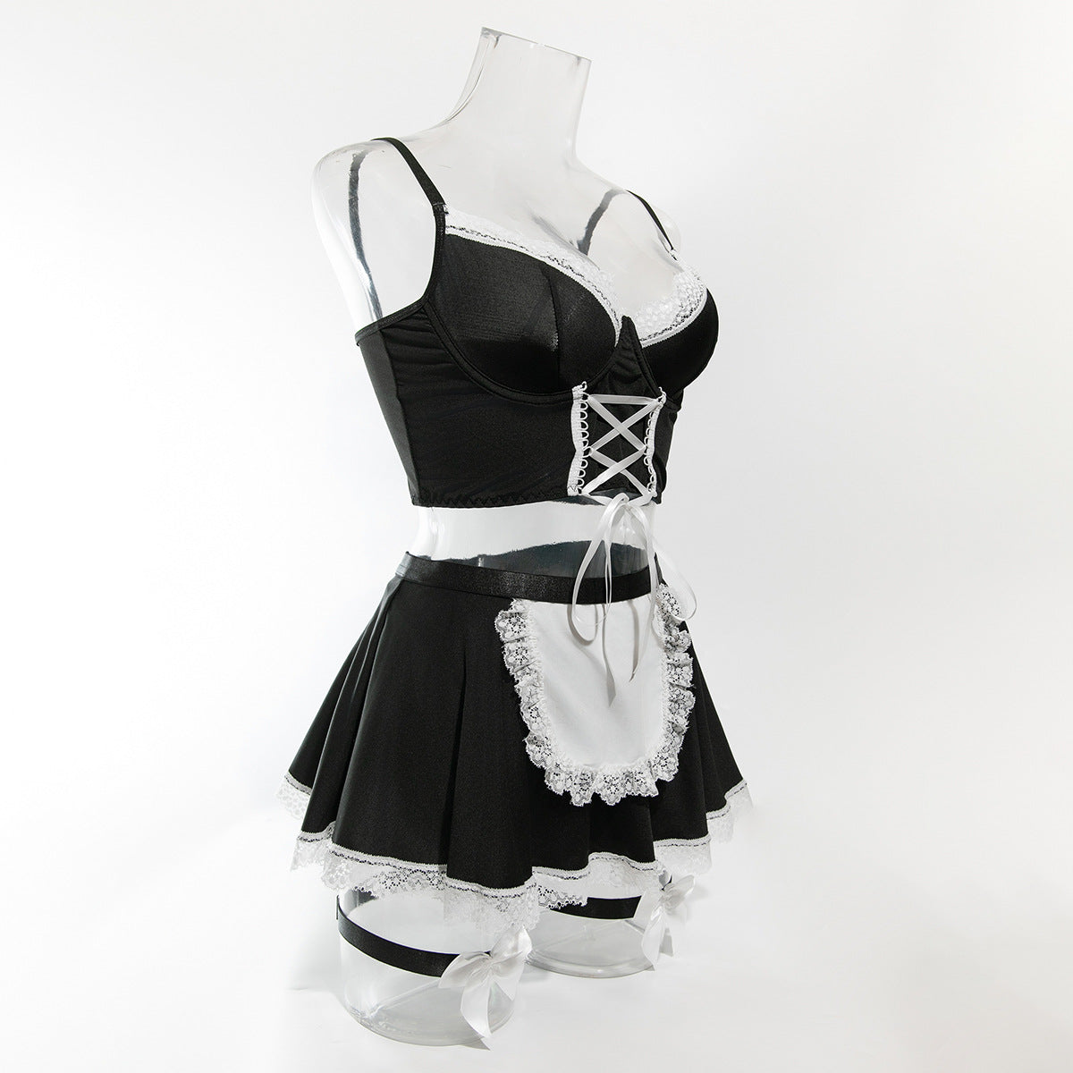 Maid Cosplay Lace Miniskirt Set