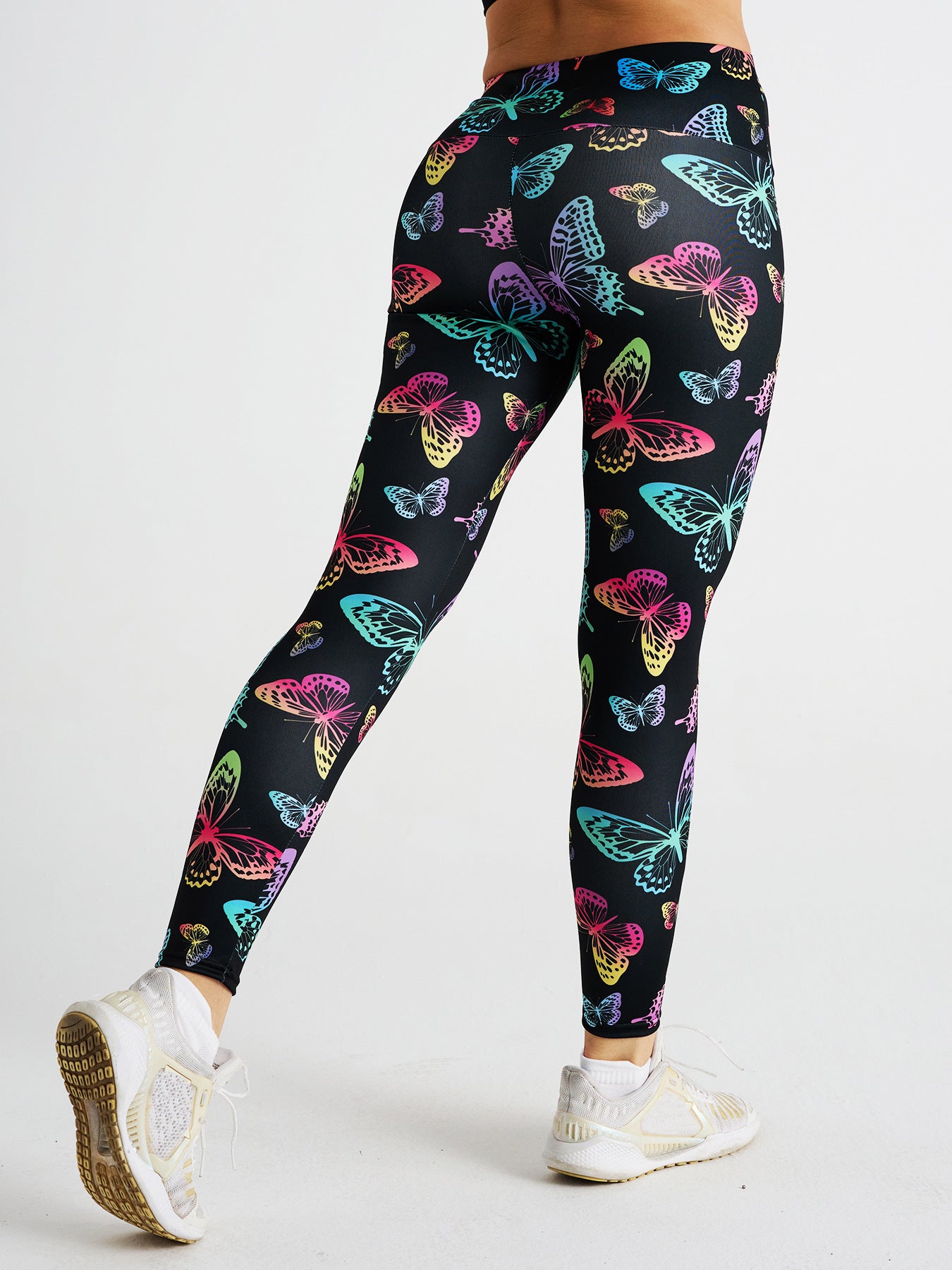 Colorful Butterfly Print High Waist Sports Fitness Yoga Pants