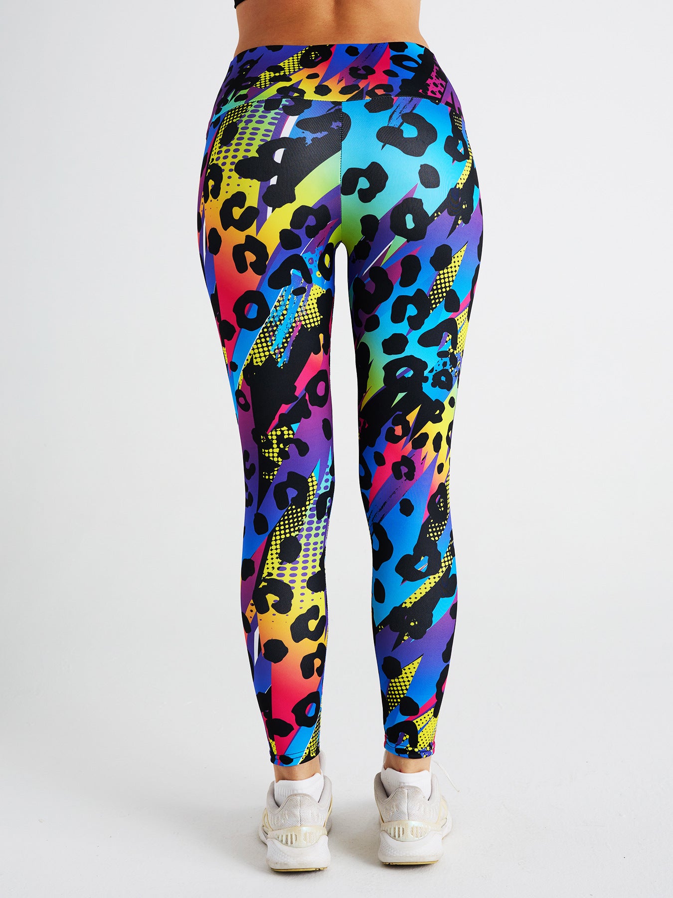 Colorful Leopard Print High Waist Sports Fitness Yoga Pants
