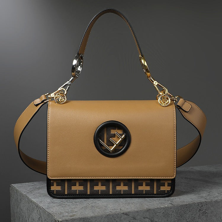 Fashionable Embossed Hollow Decoration Wide Shoulder Strap Crossbody Commuter Bag