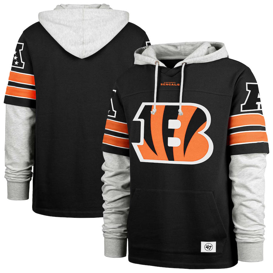 Cincinnati Bengals Casual Sports Fake Two-piece Hoodie