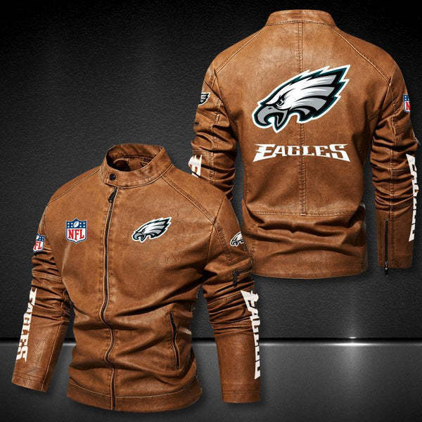 Philadelphia Eagles Vintage Distressed Leather Jacket