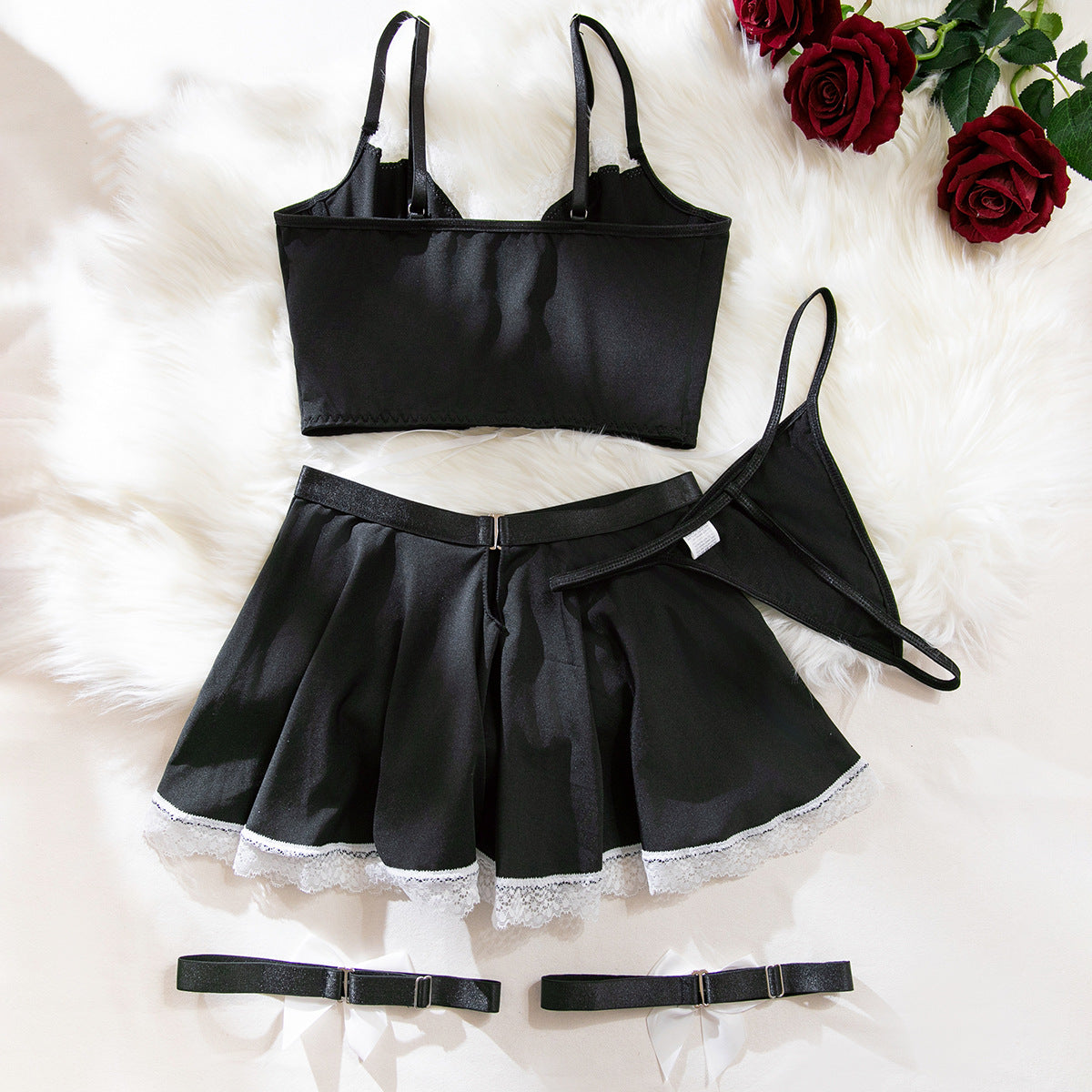 Maid Cosplay Lace Miniskirt Set