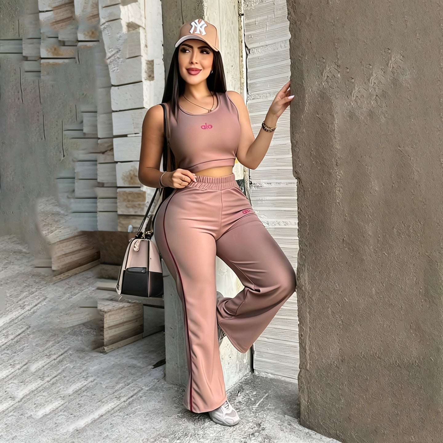 Stylish and Elegant Wide-leg Pants Casual Three-piece Set