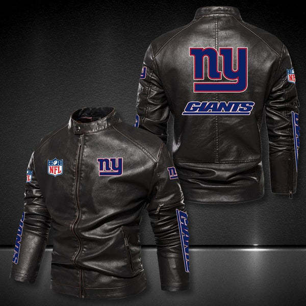New York Giants Vintage Distressed Leather Jacket