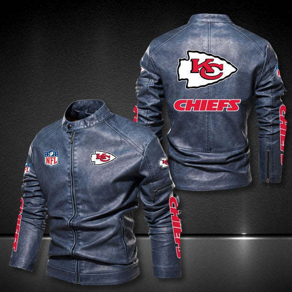 Kansas City Chiefs Vintage Distressed Leather Jacket