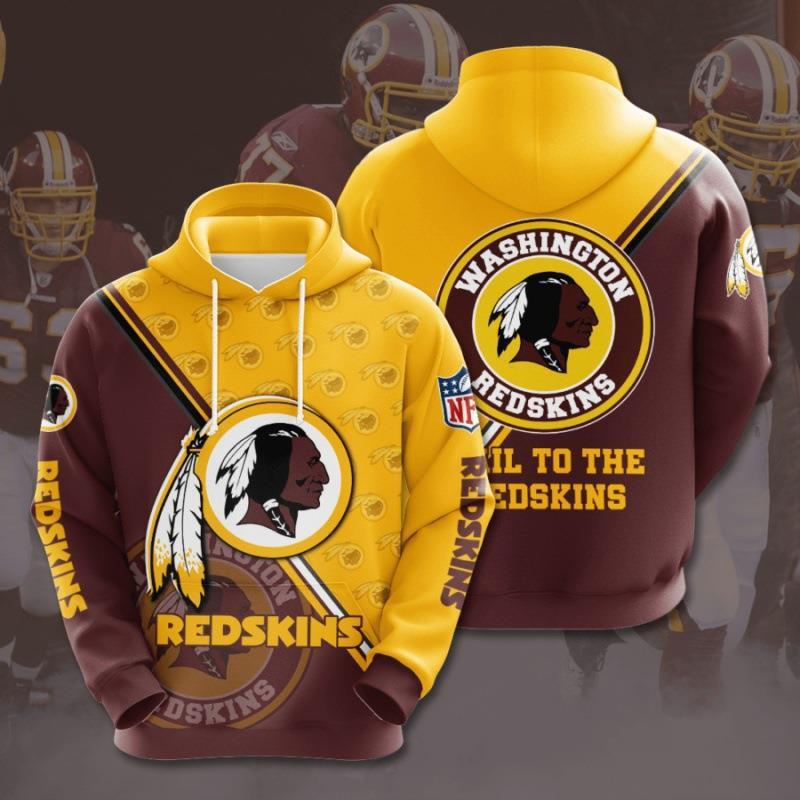 Washington Redskins 3D Digital Printing Loose Hooded Sweatshirt
