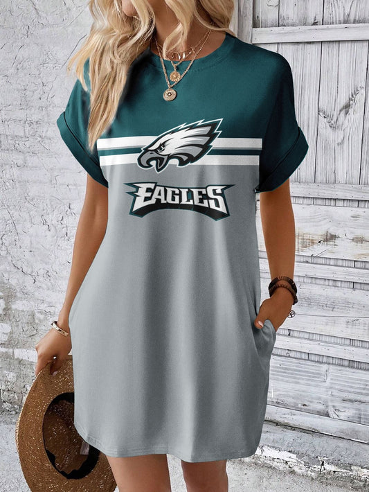 Philadelphia Eagles Stylish Team Print Crew Neck Dress