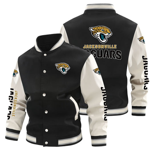 Jacksonville Jaguars Printed Sporty Loose-fit Baseball Jacket