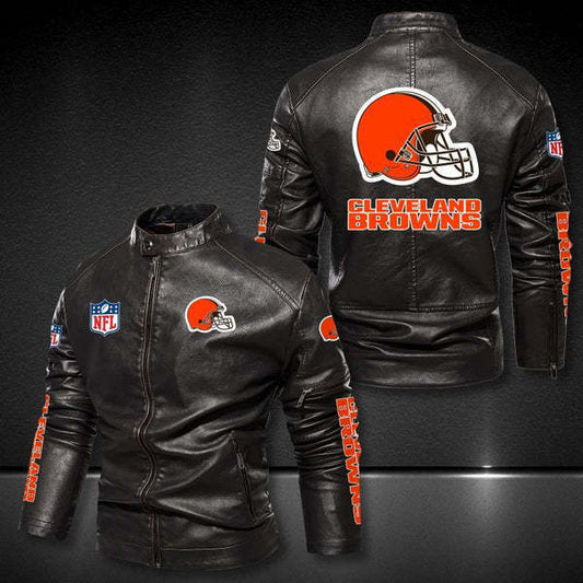 Cleveland Browns Vintage Distressed Leather Jacket