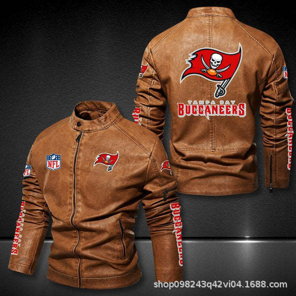 Tampa Bay Buccaneers Vintage Distressed Leather Jacket