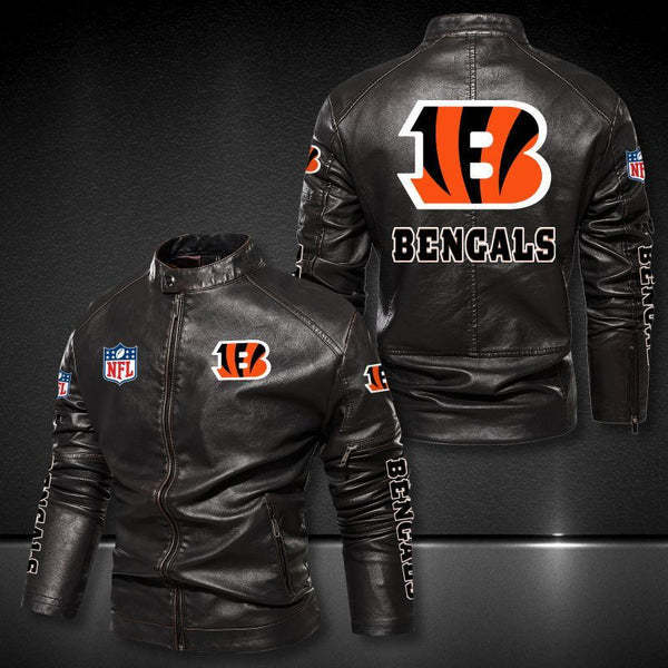 Cincinnati Bengals Vintage Distressed Leather Jacket