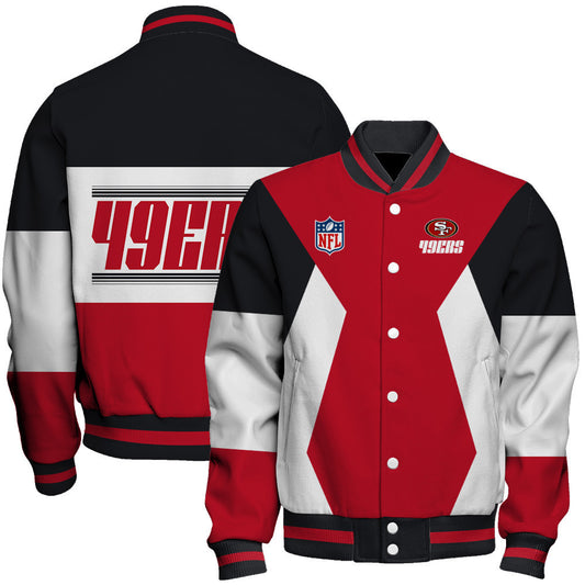 San Francisco 49ers Printed Team Color-block Single-layer Thin Stand-collar Jacket