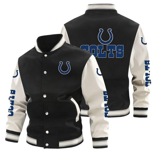 Indianapolis Colts Printed Sporty Loose-fit Baseball Jacket