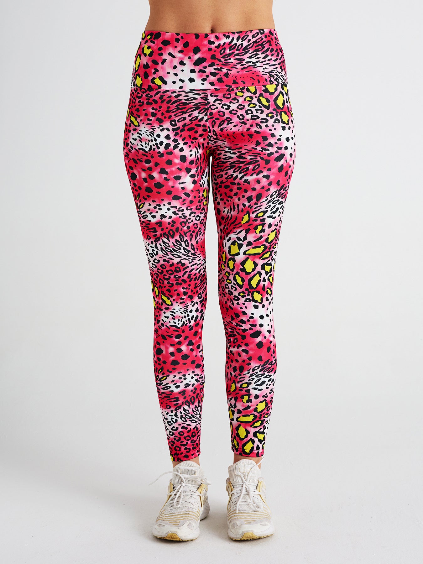 Pink Leopard Print High Waist Sports Fitness Yoga Pants