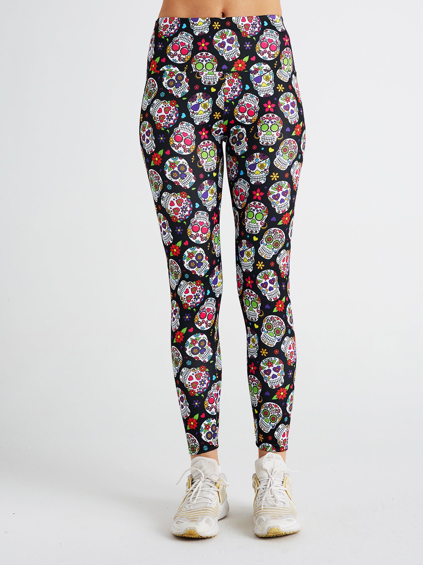 Skull Print High Waist Sports Fitness Yoga Pants