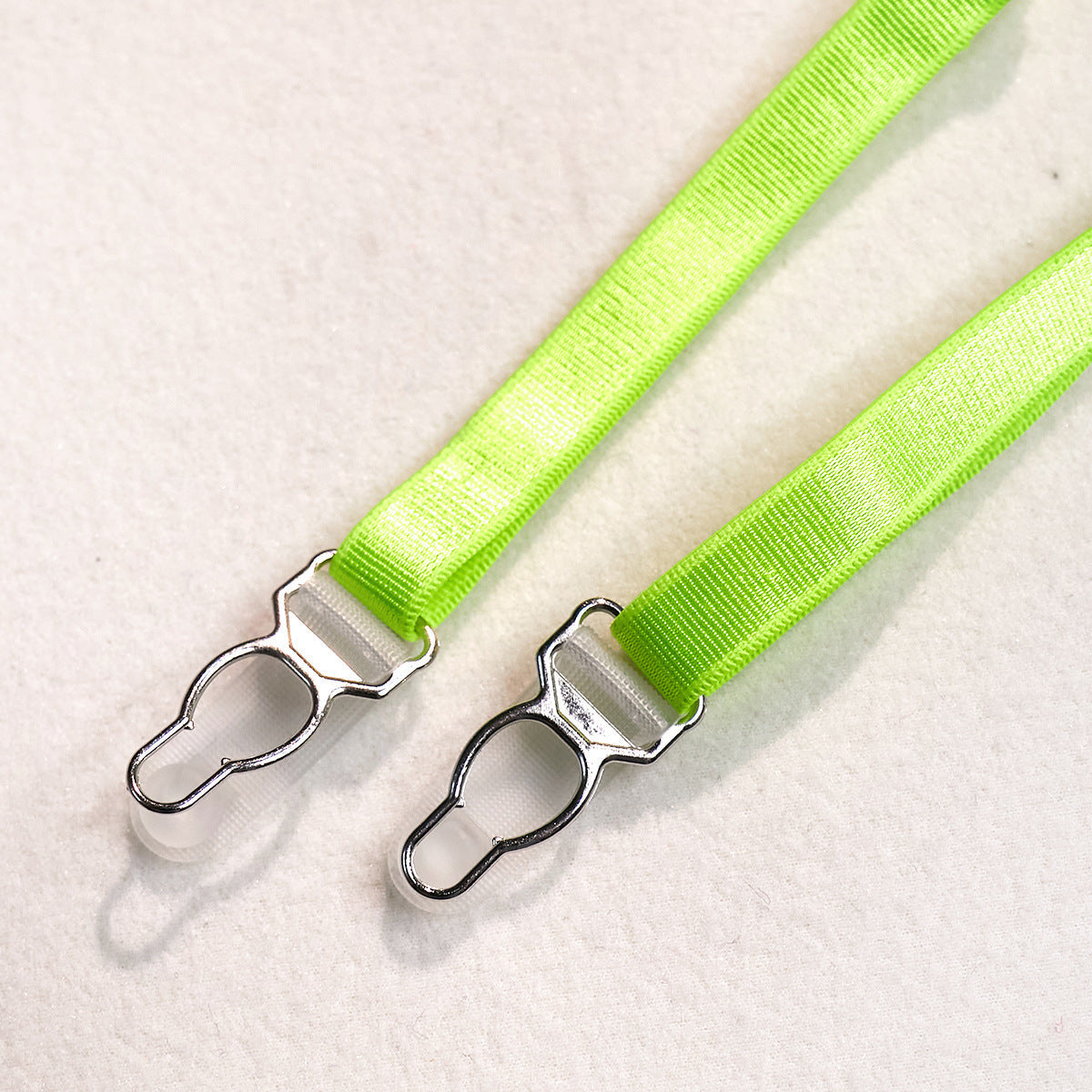 Sexy Fluorescent Green Scarf Strap Shawl Transparent Mesh Steel Ring Gathered Comfortable Jumpsuit