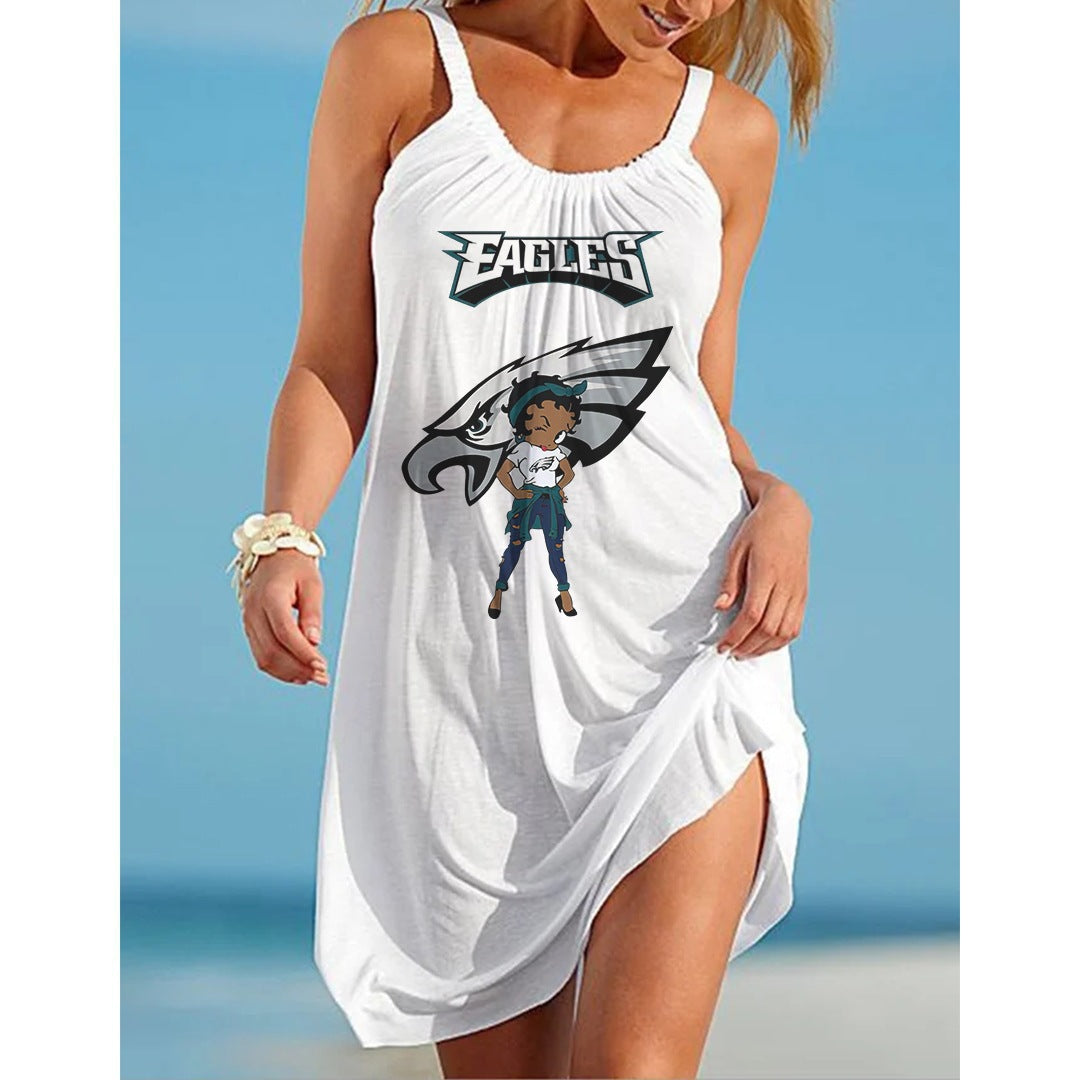 Philadelphia Eagles 3D Digital Printed Suspender Dress