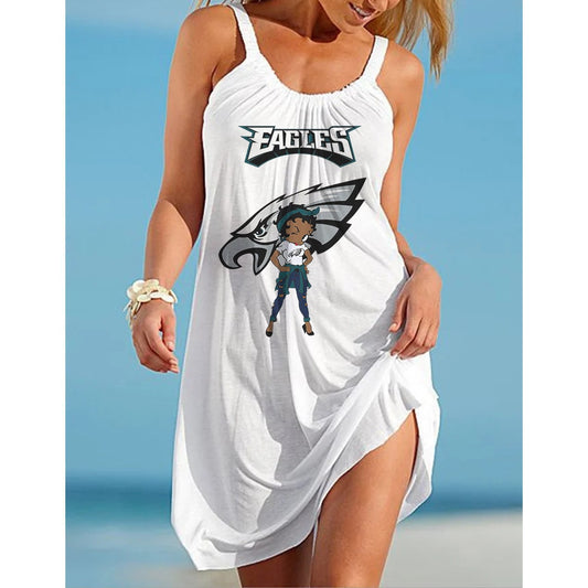 Philadelphia Eagles 3D Digital Printed Suspender Dress