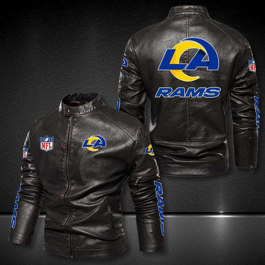 Los Angeles Rams Vintage Distressed Leather Jacket