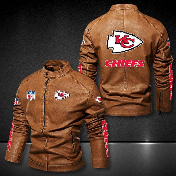 Kansas City Chiefs Vintage Distressed Leather Jacket