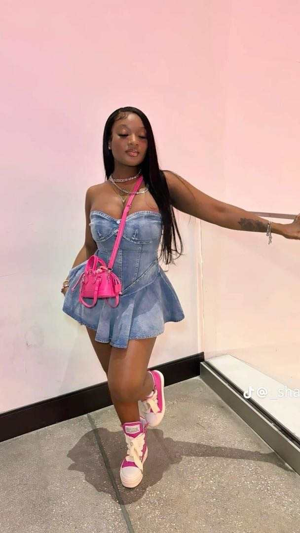 Retro Style Tube Top Slim Fit Stretch Ruffle Denim Dress